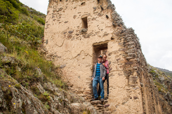 Landon and Alyssa at Ancient Inca Ruins